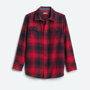 EUC boys red plaid flannel shirt.